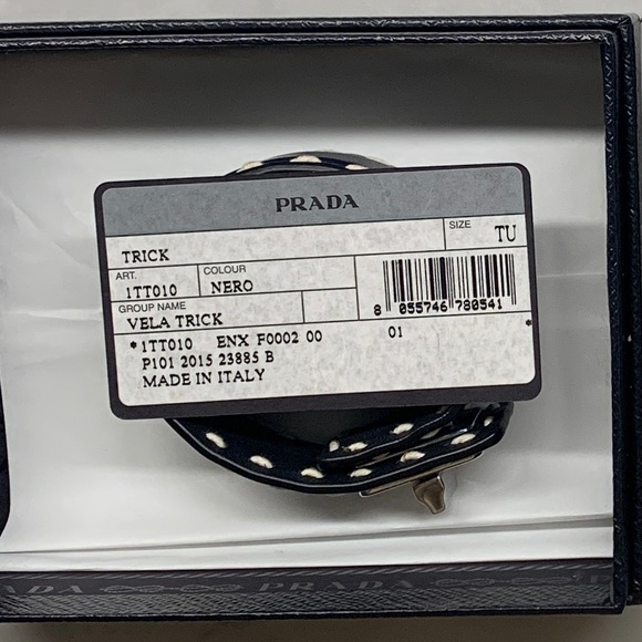 Prada Leather and Silver Cuff Bracelet - Picture 5 of 5